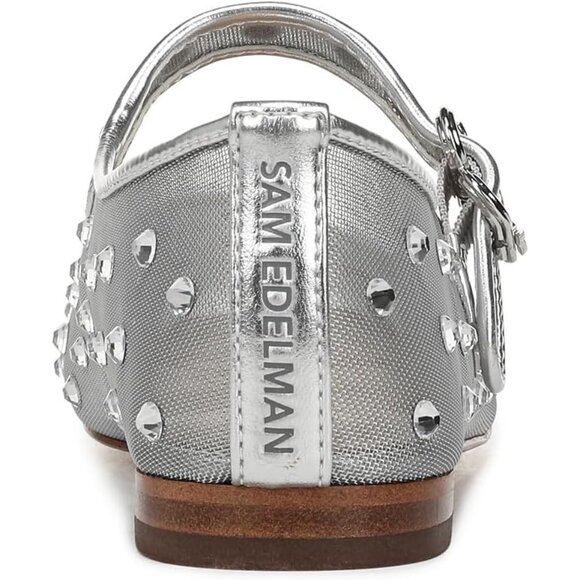 Sam Edelman Womens Soft Silver Leather  Michaela Mary Jane Ballet Flat Shoes - Picture 3 of 6